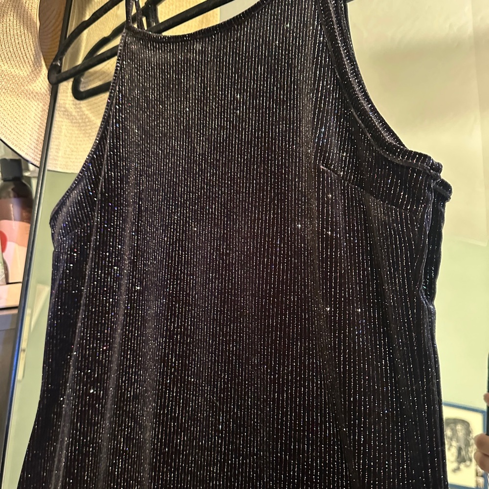 Wild Fable Black Rainbow Sparkle Sleeveless Ribbed Mini Dress - Picture 5 of 12